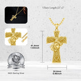 Sterling Silver Marines Cross Pendant Necklace for Men