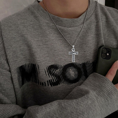 Sterling Silver Cross Pendant Necklace Christian Religious Jewelry Gifts for Anniversary