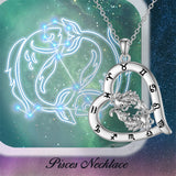 Sterling Silver Heart 12 Constellations Pendant Necklace