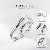 Sterling Silver I Am Enough God Is With Me Let Go Let God Faith Over Fear Faith Hope Love Just Breathe Open Ring