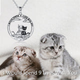 Cat Animal Necklace Sterling Silver Cute Animal Pendant Jewelry Gifts for Women