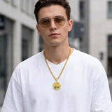 Christian Religious Medal Amulet 14K Gold Plated Pendant  Necklace