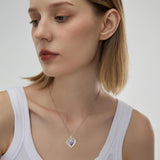 10K 14K 18K Solid Gold Personalized Engraved 1-4 Birthstone Heart Necklaces for Women