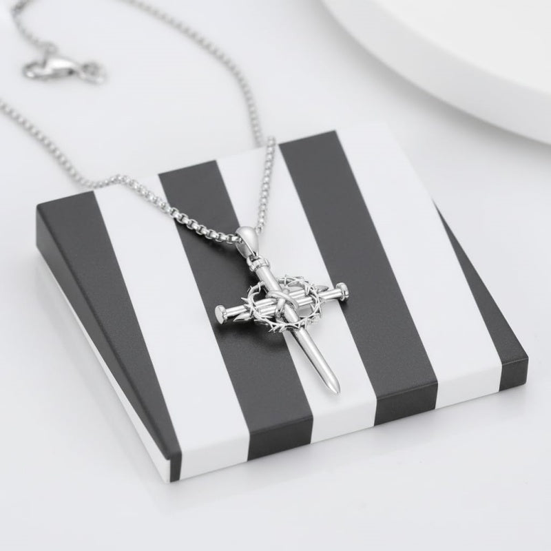 Sterling Silver Cross Pendant Necklace Christian Religious Jewelry Gifts for Anniversary