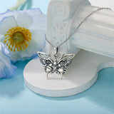 Sterling Silver  Butterfly Lion Pendant Necklace