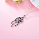 Sterling Silver Dreamcatcher Amulet Pendant Necklace