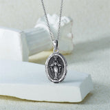 925 Sterling Silver Virgin Mary Goddess Amulet Pendant Necklace