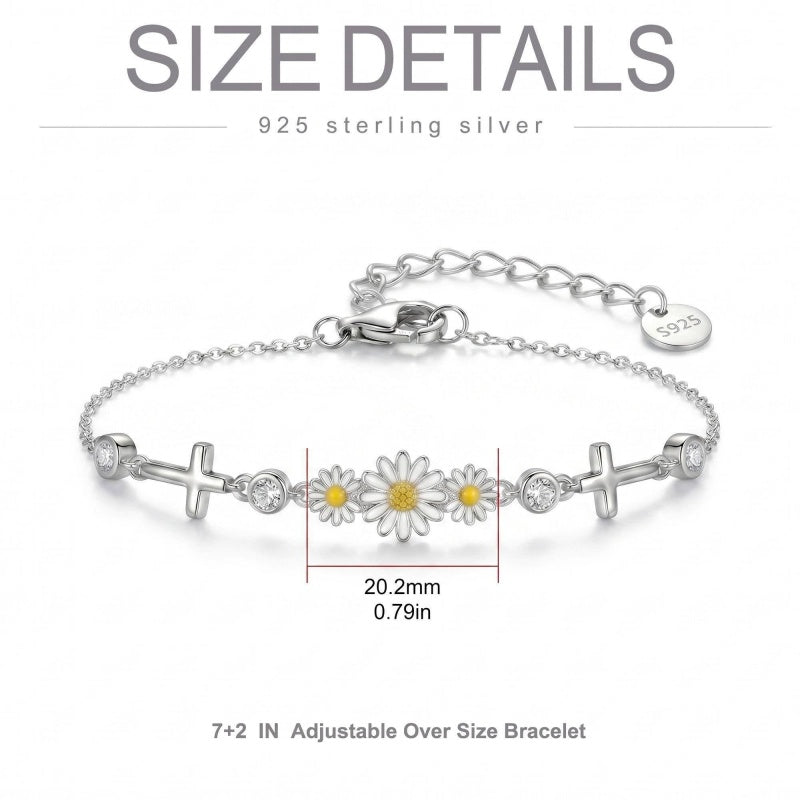 Sterling Silver Dragonfly Butterfly Cardinal Hummingbird Jesus Fish Lotus Daisy Sunflower Rose Faith Cross Bracelet