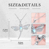 Sterling Silver Dragonfly Moonstone Memorial Urn Necklace for Human Ashes