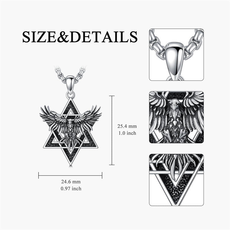Sterling Silver Dragon Eagle Lion Tiger Wolf Pendant Necklace