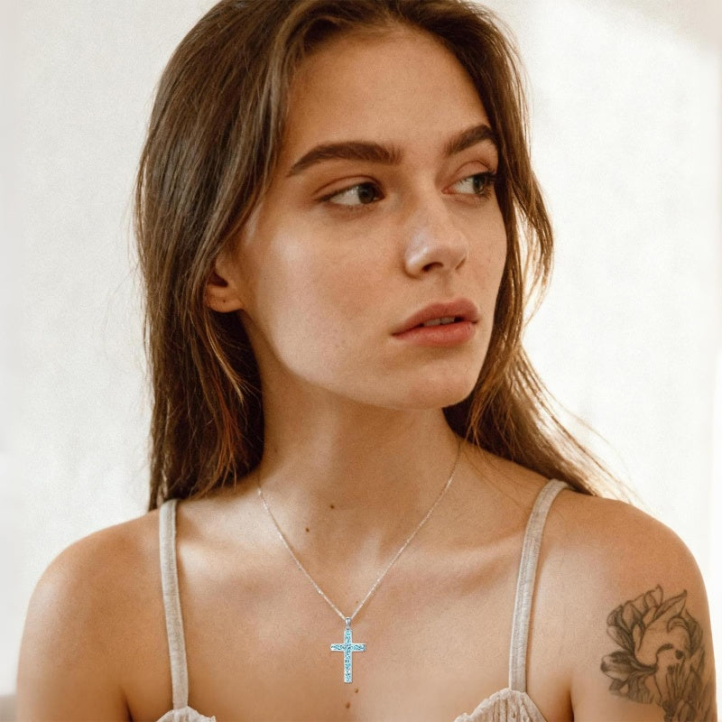 Sterling Silver Cross Pendant Necklace Christian Religious Jewelry Gifts for Anniversary
