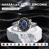 Sterling Silver Personalized Engraved Class Ring Graduation Ring