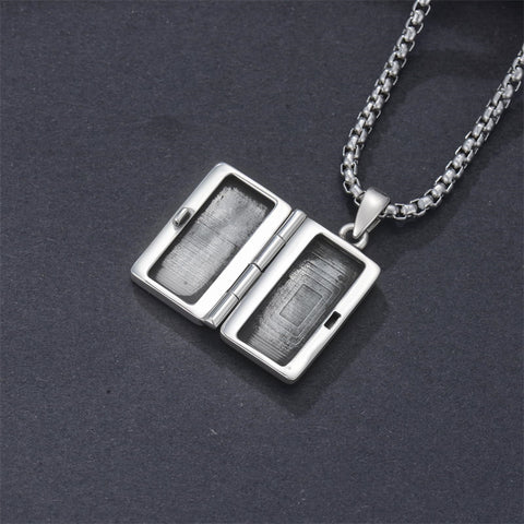 Sterling Silver Sun Moon Lovers Tarot Card Photo Locket Necklace