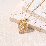 14K Gold  Plated Birthday Anniversary Rose Heart Pendant Necklace for Women