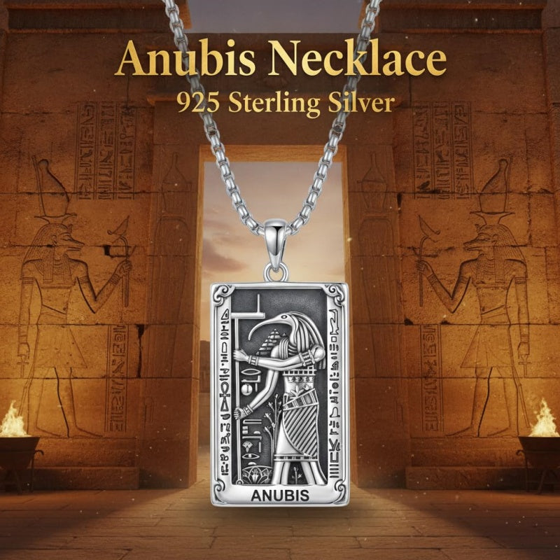 Sterling Silver Tarot Card Pendant  Necklace for Men Gothic Amulet Jewelry