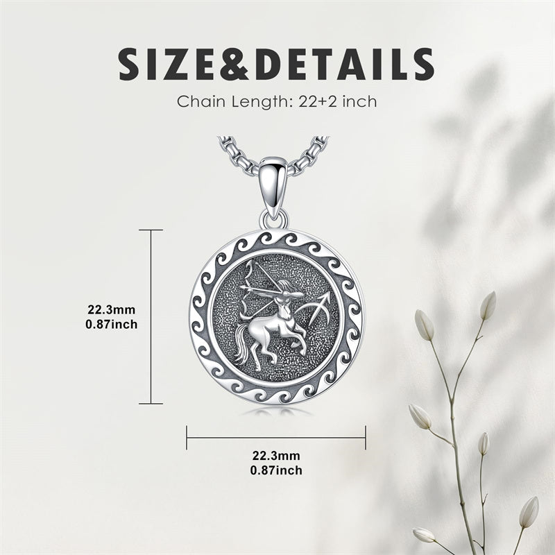 Sterling Silver 12 Zodiac Astrology Horoscope Pendant Necklace