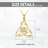 14K Gold Triquetra Trinity Knot Pendant Necklace