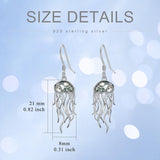 925  SilverJellyfish Moss Agate  Earrings Hypoallergenic Jewelry Gifts for Girls Teen Daughter Sister Friend Birthday Gifts