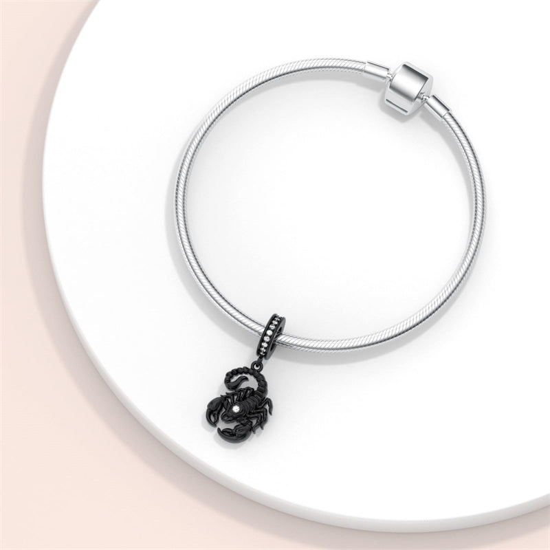 Sterling Silver Cubic Zircon Koala Pig Butterfly Scorpion Dragonfly Bead Charms