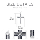 Cross Necklace for Men 925 Sterling Silver Religious Protection Pendant Christian Jewelry Cross Gifts for Men