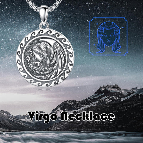Sterling Silver 12 Zodiac Astrology Horoscope Pendant Necklace