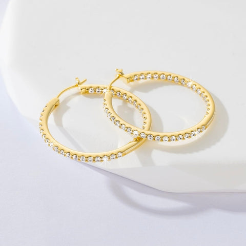 14K Gold Plated  Hoop Earrings for Women