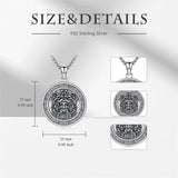 Sterling Silver Medusa Triple Moon Goddess Athena Pendant Necklace for Women