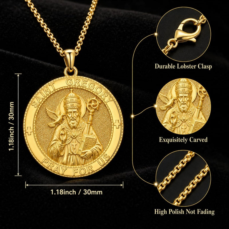 Patron Saint Medal Gold Plated Catholic Pendant Christian Religious Necklace Amulet Jewelry