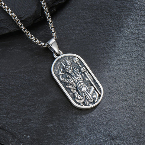 Sterling Silver Memento Mori Tree of Life Anubis Pendant Viking Amulet   Protection Pendant Necklace Egyptian Jewelry
