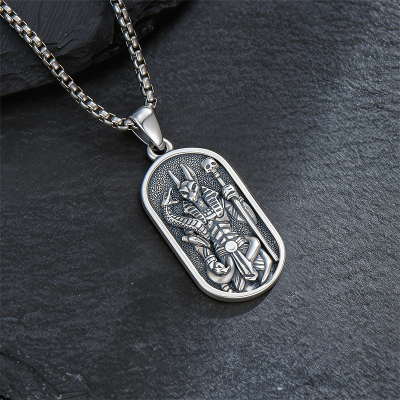Sterling Silver Memento Mori Tree of Life Anubis Pendant Viking Amulet   Protection Pendant Necklace Egyptian Jewelry