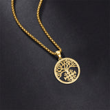 Sterling Silver Jerusalem Tree of Life Cross Religious Pendant Necklace