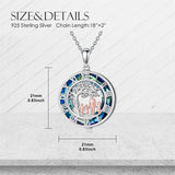 Sterling Silver Blue Crystal Tree of Life Father Daughter Mother Daughter Sister Pendant Necklace