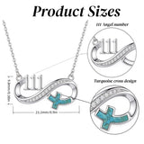 Sterling Silver Turquoise & Zirconia Infinity  111 222 333 444 777 Angel Number Pendant Necklace for Women