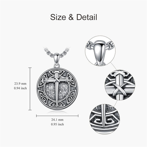 Sterling Silver 3 Nail Cross Pendant Necklace for Men