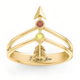 Sterling Silver Personalized Engraved Arrow Ring