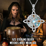 Sterling Silver Moonstone Witches Knot Pendant Necklace