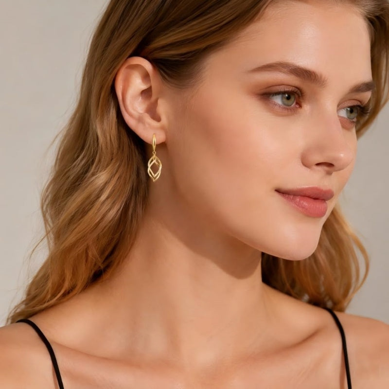 14K Gold Plated Dangle Drop Earrings for Women