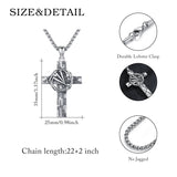 14K Gold Plated Cross Pendant Necklace Protection Jewelry Religious Gift