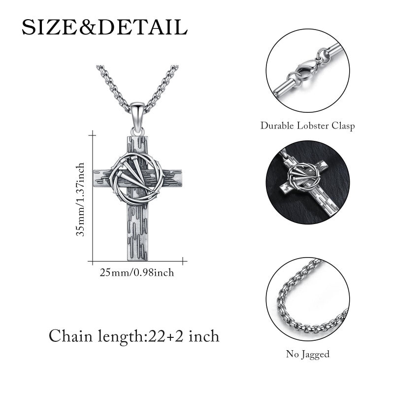 14K Gold Plated Cross Pendant Necklace Protection Jewelry Religious Gift