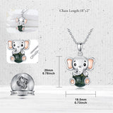 Sterling Silver Moss Agate Hippo Koala Elephant Teddy Bear Pendant Necklace