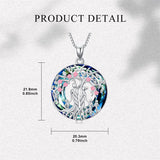 Sterling Silver Crystal Tree of Life Family Pendant Necklace for 1 to 5 Children