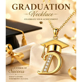 Initial  Graduation 14K Gold Plated Inspiring Grad Pendant Necklace Graduations Jewelry Gifts