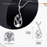 Sterling Silver Deer Bass Fish Wild Duck Fish Hook Pendant Necklace Hunting Jewelry Gifts for Men