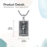 Sterling Silver Tarot Card Hecate Athena Artemis Lilith Medusa Goddess Pendant Necklace