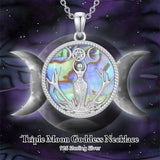 Sterling Silver Triple Moon Goddess Tetragrammaton Lilith Hecate  Pagan Wiccan Amulet Pendant Necklace