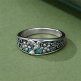 Sterling Silver Turquoise  Dragonfly Hummingbird Turtle Butterfly Mountain Celtic Knot Lotus Ring  Gifts for Women