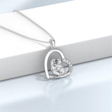 Sterling Silver Cubic Zircon Otter Pendant Necklace