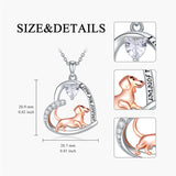 Sterling Silver Heart Birthstone  Dachshund Pendant Necklace