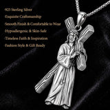 Sterling Silver Cross Pendant Necklace Christian Religious Jewelry Gifts for Anniversary