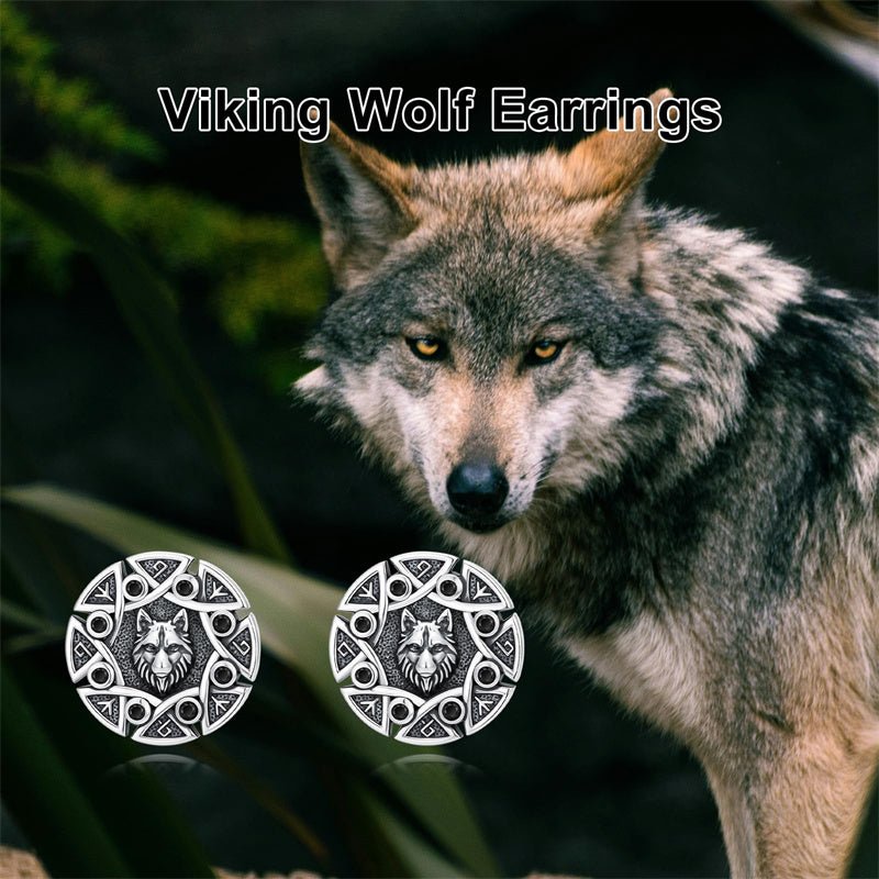 Sterling Silver Viking Raven Crow Skull Stud Earrings